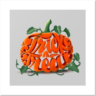 Trick or Treat Lettering Posters and Art